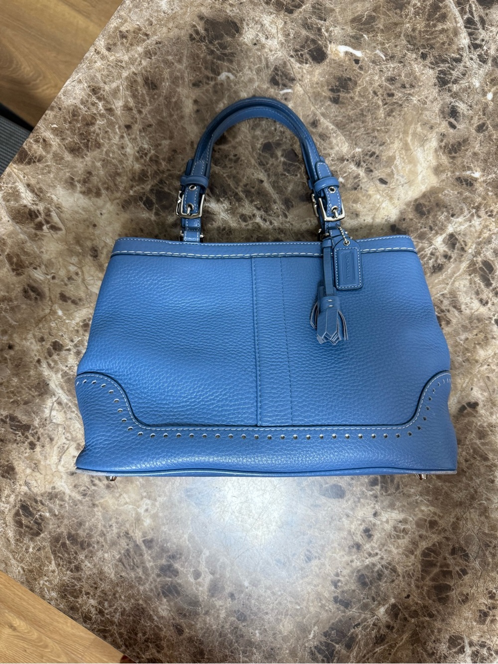 Coach Blue Leather Satchel